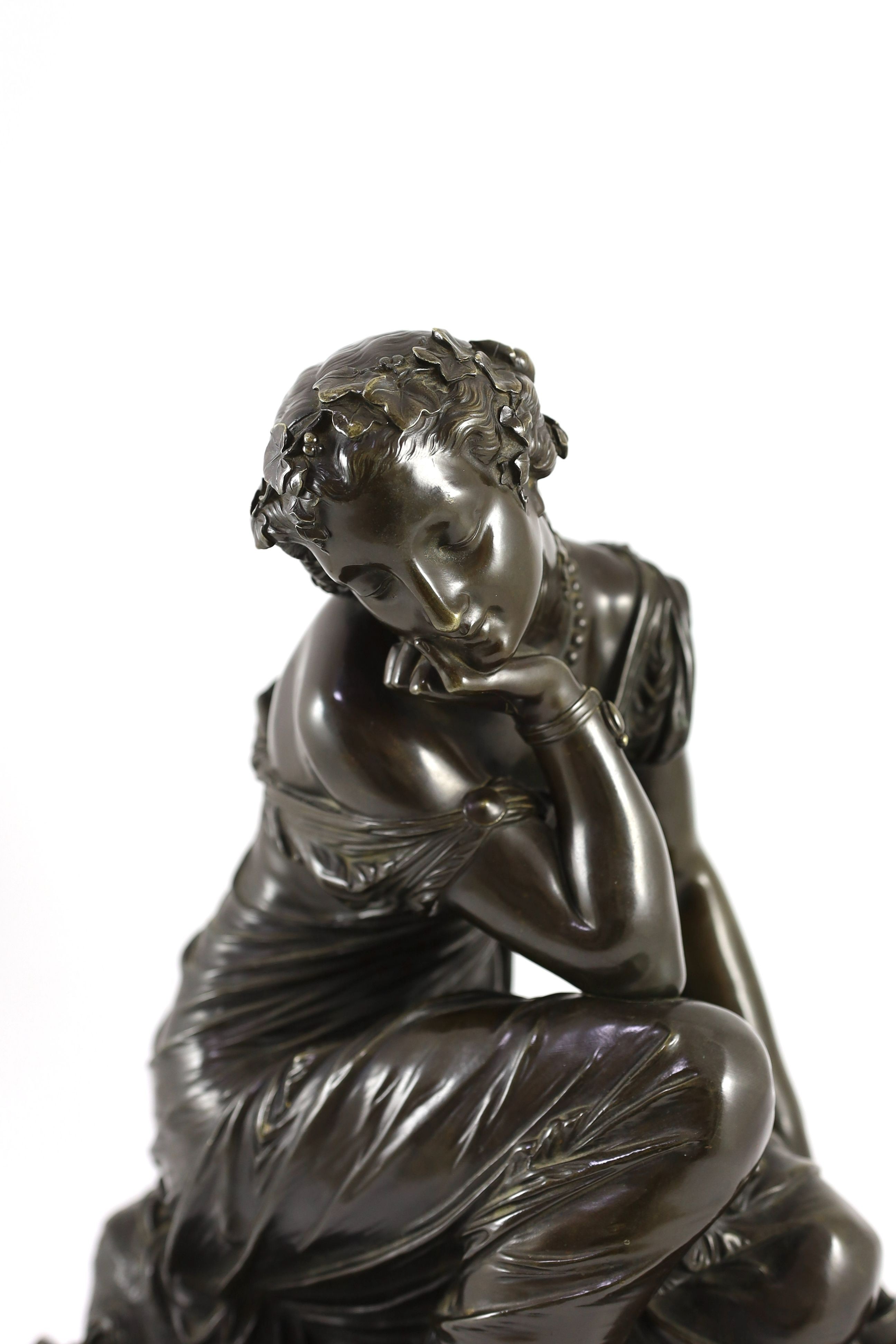 Alexandre Schoenewerk (French, 1820-1885). A 19th century German bronze figure of a classical water carrier, width 38cm, height 40cm